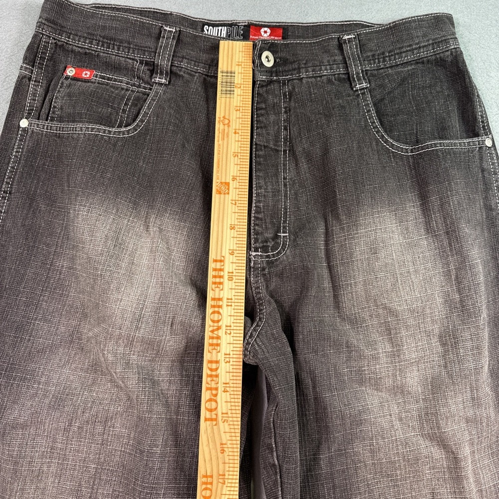 Vintage Southpole Jeans Mens 36x30 Black Baggy Y2K Grunge Red Tab Hip Hop 2000s - Picture 6 of 11